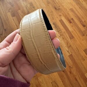 Tan Croc Embossed Leather Headband